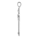Sterling Silver Rhodium-plated Polished Fancy Cross Pendant - Image 2