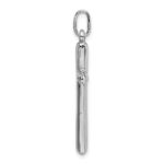 Sterling Silver Rhodium Plated Polished Cross Charm - Image 2