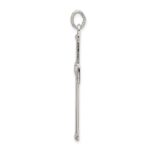 Sterling Silver Polished and Satin Cross Pendant - Image 2