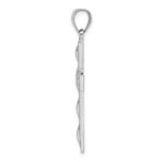 Sterling Silver Rhodium-plated Polished Cross Pendant - Image 2