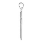 Sterling Silver Rhodium-plated Satin & Polished Latin Cross Pendant - Image 2