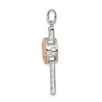 Sterling Silver Plat-plate Rose & Gold-tone Vibrant CZ Cross Pendant - Image 2