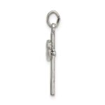 Sterling Silver Polished and Satin Dove Cross Pendant - Image 2