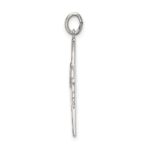 Sterling Silver Polished and Satin Draped Cross Pendant - Image 2