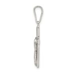 Sterling Silver Polished & textured Crucifix Pendant - Image 2