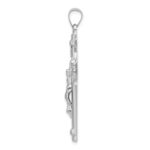 Sterling Silver Rhodium-plated Polished INRI Crucifix Pendant - Image 2