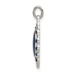 Sterling Silver Epoxy & Crystal Miraculous Medal Heart Pendant - Image 2