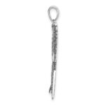 Sterling Silver Rhodium-plated Antiqued Angel Wing Pendant - Image 2