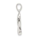 Sterling Silver Angel w/Light Purple CZ Heart Pendant - Image 2