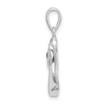 Sterling Silver Angel w/Red CZ Heart Pendant - Image 2