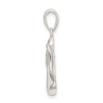 Sterling Silver Angel w/Dark Red CZ Heart Pendant - Image 2
