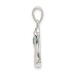 Sterling Silver Angel w/Blue CZ Heart Pendant - Image 2