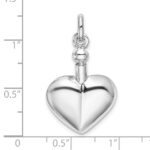 Sterling Silver RH-plated Polished Screw Top Ash Holder Pendant - Image 3