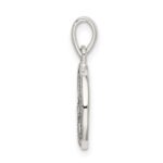 Sterling Silver Glitter Enamel Letter A Initial Circle Pendant - Image 2