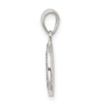 Sterling Silver Glitter Enamel Letter D Initial Circle Pendant - Image 2