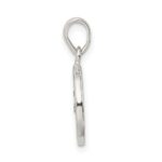 Sterling Silver Glitter Enamel Letter G Initial Circle Pendant - Image 2