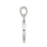 Sterling Silver Glitter Enamel Letter I Initial Circle Pendant - Image 2