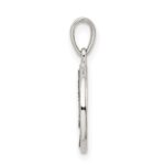 Sterling Silver Glitter Enamel Letter J Initial Circle Pendant - Image 2