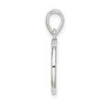 Sterling Silver Glitter Enamel Letter K Initial Circle Pendant - Image 2