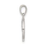 Sterling Silver Glitter Enamel Letter L Initial Circle Pendant - Image 2