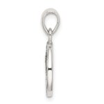 Sterling Silver Glitter Enamel Letter N Inital Circle Pendant - Image 2