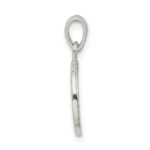 Sterling Silver Glitter Enamel Letter R Initial Circle Pendant - Image 2