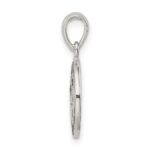 Sterling Silver Glitter Enamel Letter S Initial Circle Pendant - Image 2
