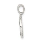 Sterling Silver Glitter Enamel Letter T Initial Circle Pendant - Image 2