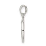 Sterling Silver Glitter Enamel Letter V Initial Circle Pendant - Image 2