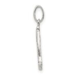 Sterling Silver Polished Glitter Enamel Letter A Initial Charm - Image 2