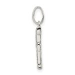 Sterling Silver Polished Glitter Enamel Letter F Initial Charm - Image 2