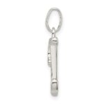 Sterling Silver Polished Glitter Enamel Letter I Initial Charm - Image 2
