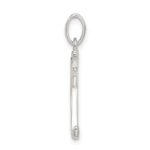 Sterling Silver Polished Glitter Enamel Letter K Initial Charm - Image 2