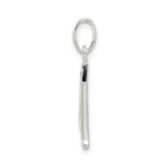 Sterling Silver Polished Glitter Enamel Letter M Initial Charm - Image 2