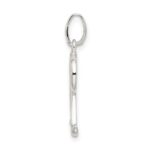 Sterling Silver Polished Glitter Enamel Letter R Initial Charm - Image 2