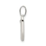 Sterling Silver Polished Glitter Enamel Letter W Initial Charm - Image 2