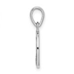 Sterling Silver Rhodium-plated Enamel Glitter Fabric MOM Pendant - Image 2