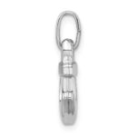 Sterling Silver Rhodium Plated Polished Anchor Charm - Image 2