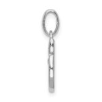 Sterling Silver Rhod-plated Polished Enamel & Glitter Fabric Apple Charm - Image 2