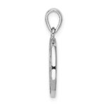 Sterling Silver Rhodium-plated Enamel Glitter Fabric Apple Cut-out Pendant - Image 2