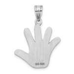 Sterling Silver Rhod-plate Enamel Autism w/Happy Face Handprint Pendant - Image 3