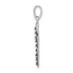 Sterling Silver Rhodium-plated & Antiqued Cross Pendant - Image 2