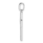 Sterling Silver Rhodium-plated CZ & Lab Cr. Blue Spinel Cross Pendant - Image 2
