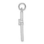 Sterling Silver Rhodium-plated CZ Cross Pendant - Image 2