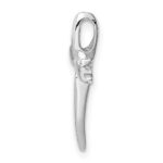 Sterling Silver Rhodium-plated Center CZ Passion Cross Chain Slide - Image 2