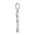 Sterling Silver Rhodium-plated Polished CZ Budded Cross Pendant - Image 2