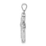 Sterling Silver Rhodium-plated Polished CZ Passion Cross Pendant - Image 2
