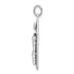 Sterling Silver Platinum-plated Enamel Crucifix Pendant - Image 2