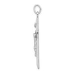 Sterling Silver Platinum-plated Textured Crucifix Cross Pendant - Image 2