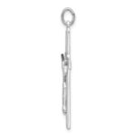 Sterling Silver Platinum-plated Textured Risen Christ Cross Pendant - Image 2